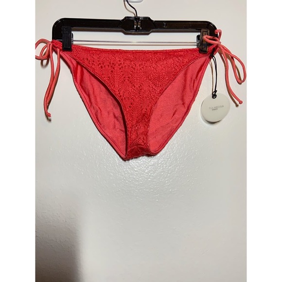 Tularosa Bikini Bottom NWT Swim Crotchet Bikini Knit Coral Red Large - 2