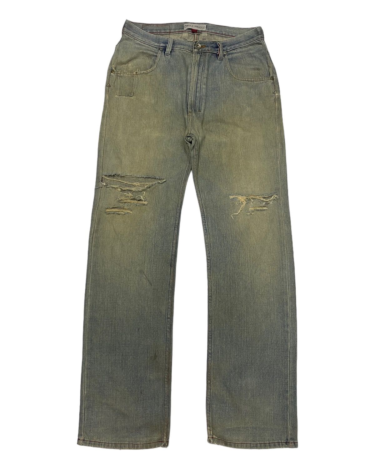 Archival Clothing - 🔥DISTRESSED RUSTY CRU RIDERS RIPS DENIM JEANS LGB STYLE - 1