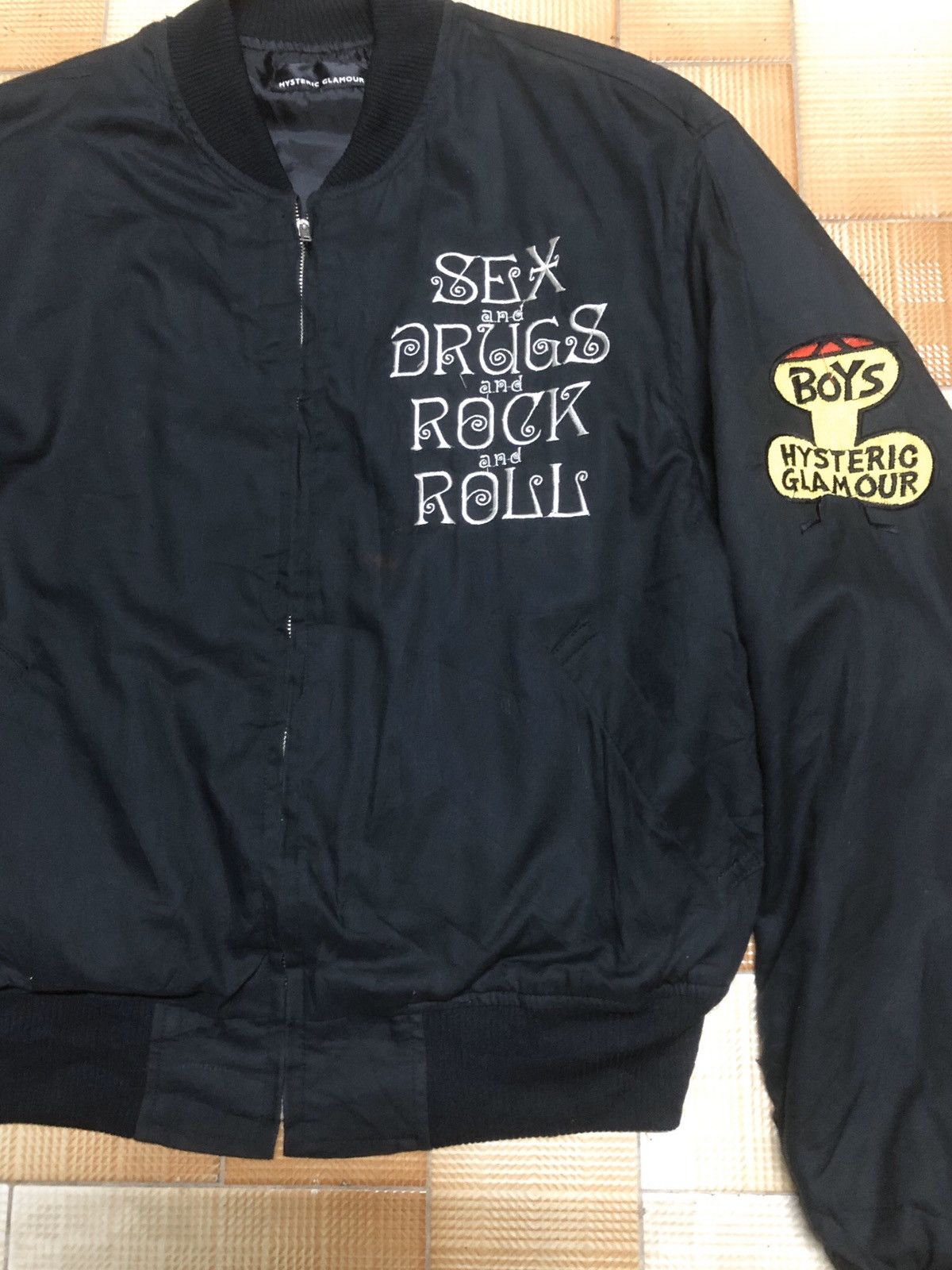 Vintage - EMBROIDERED🔥90’s SEX DRUGS ROCK&ROLL Boy Hysteric MA1 Bomber - 6