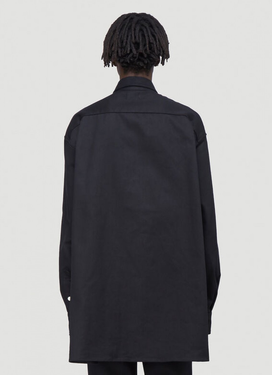 Oversized Denim Shirt in Black - 3