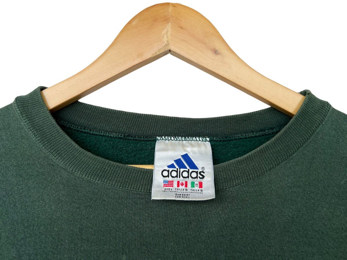 Vintage 90s Adidas Trefoil Biglogo Green Baggy Sweatshirt - 12