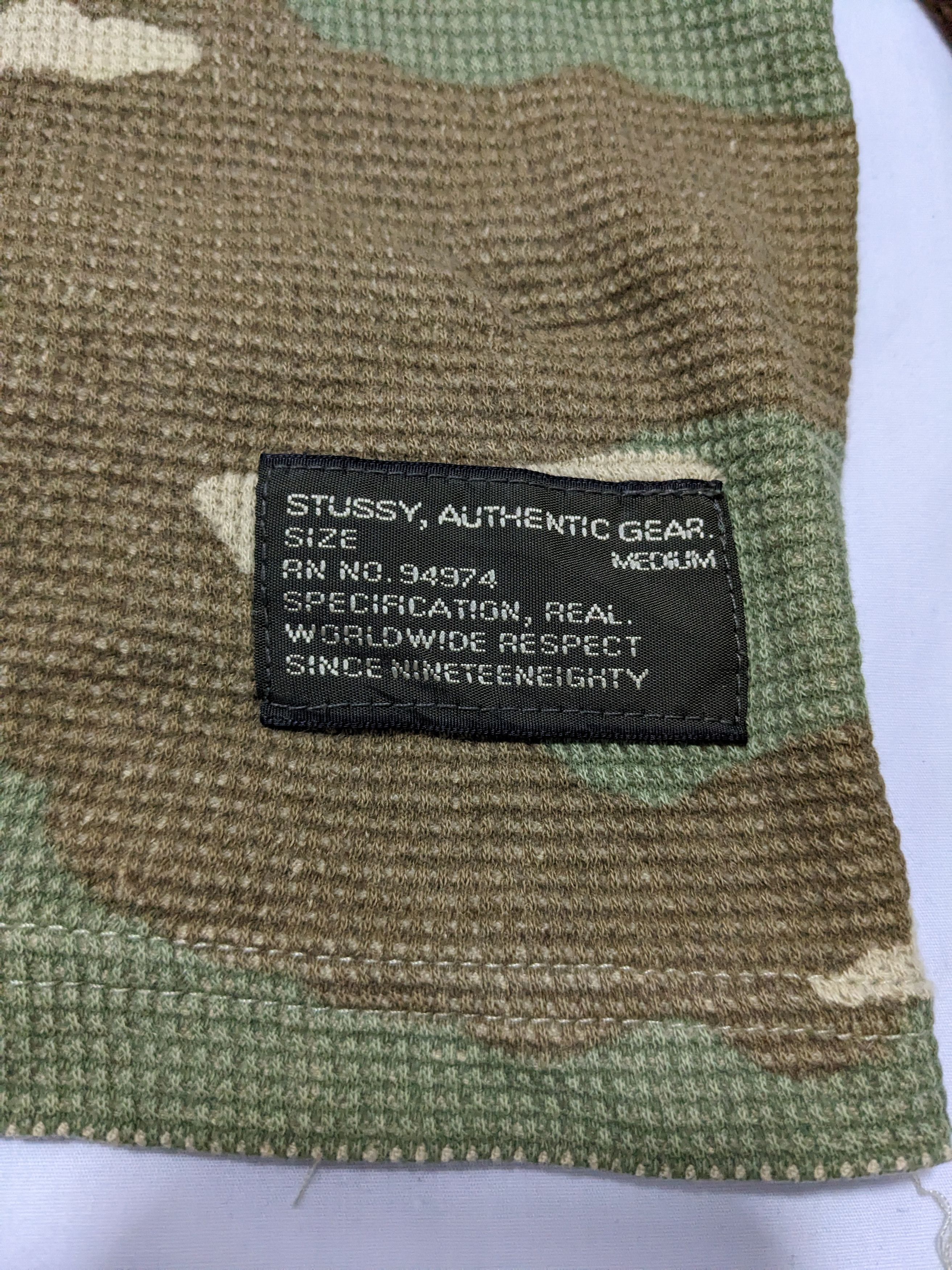 Rare Stussy Camouflage Thermal Shirt Long Sleeve - 3