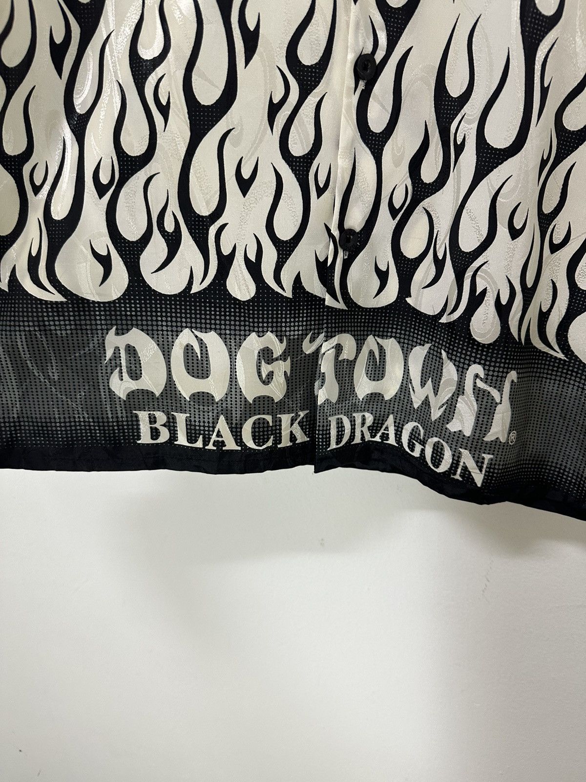 Dogtown - Vintage Dog town Button Up Shirt Black Flame Black Dragon - 6