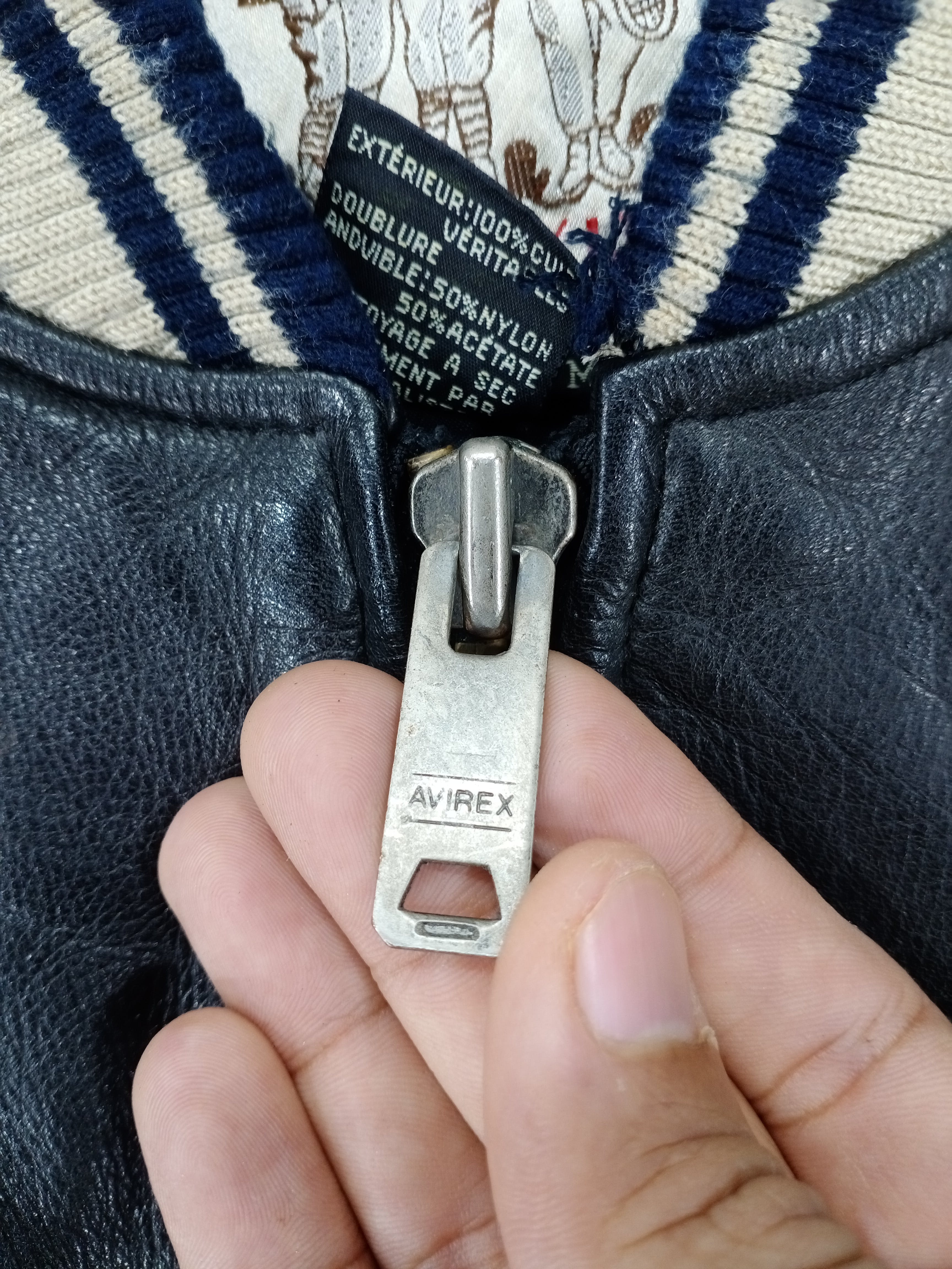 💥RARE💥Vintage Avirex Usa Spell Out Varsity Leather Jacket - 12