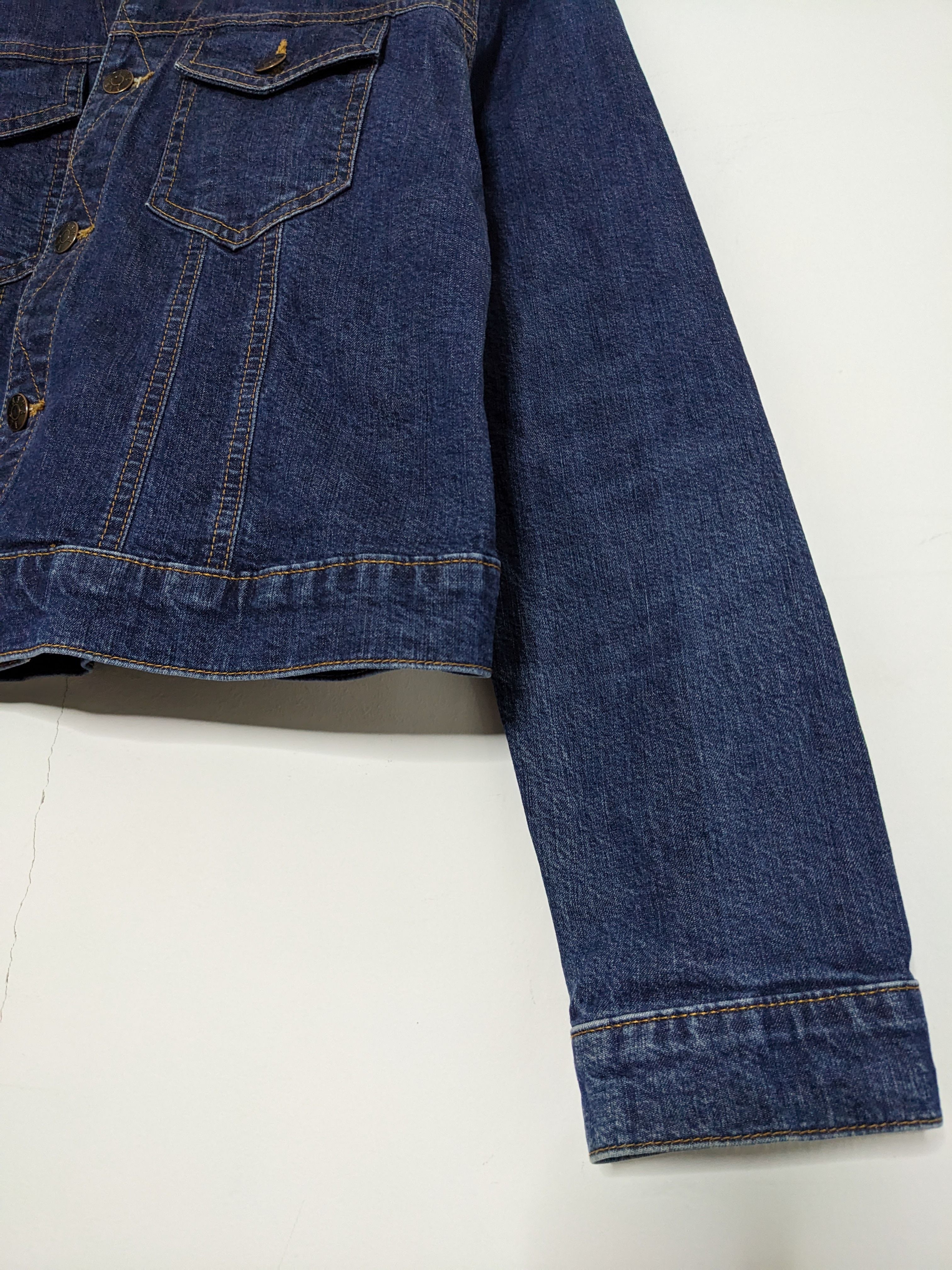 Anna Sui Designer Blue Denim Jacket Small Cropped Button Up - 10