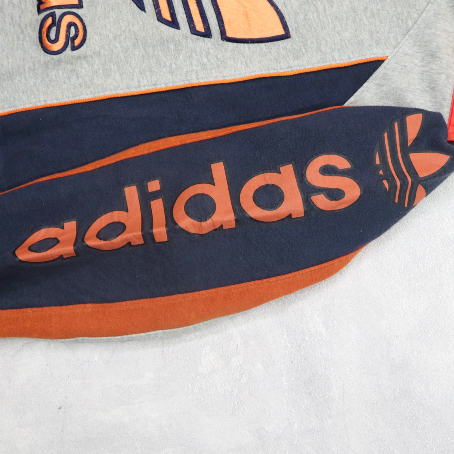Vintage 90s ADIDAS Japan Descente Big Logo Embroidered Multi Color Block Sweater Sweatshirt Hoodie - 7