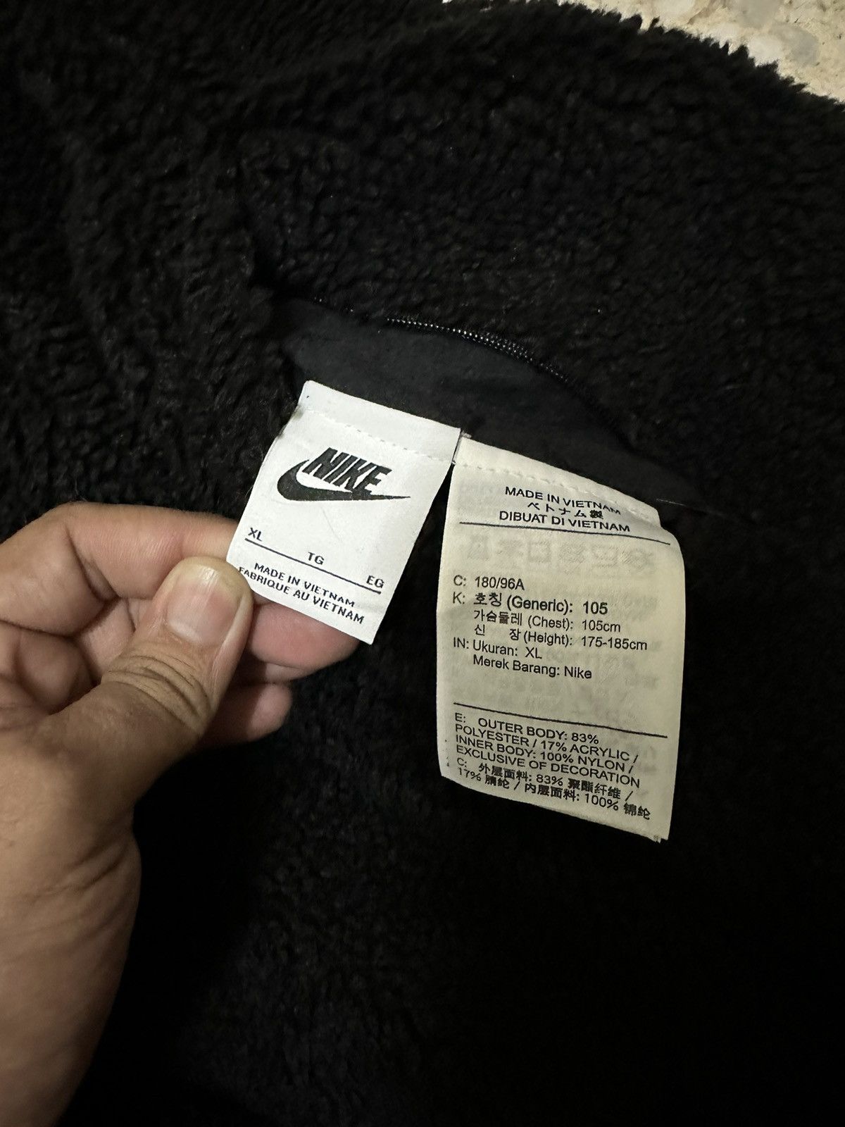 Rare Nike Sherpa Jacket Riversible Big Swoosh Design - 3