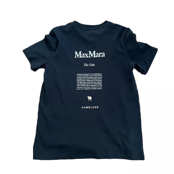 MaxMara - womens s max mara the cube logo tshirt Tee black - 2