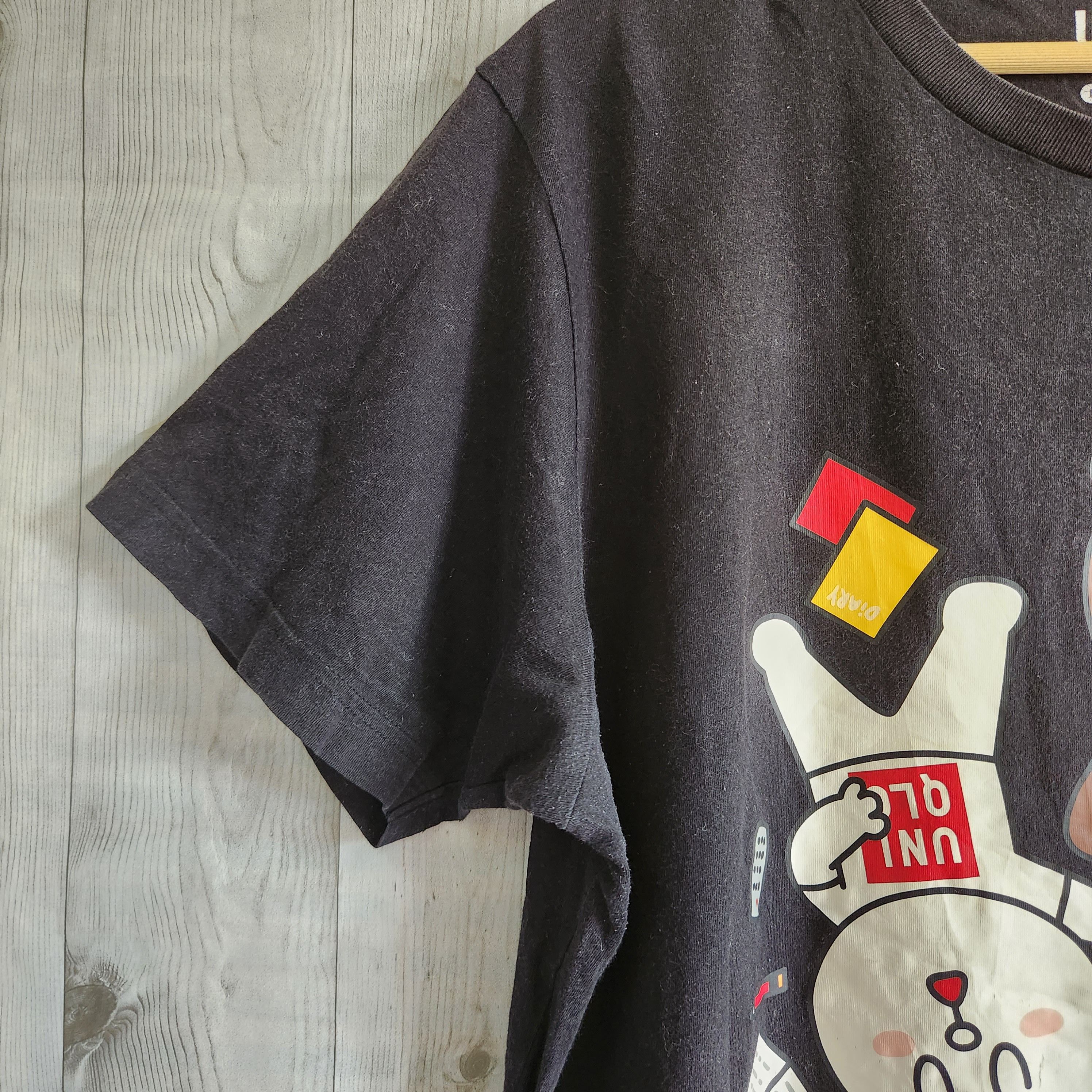 Uniqlo X Line Friends Mascots Black Tees - 14