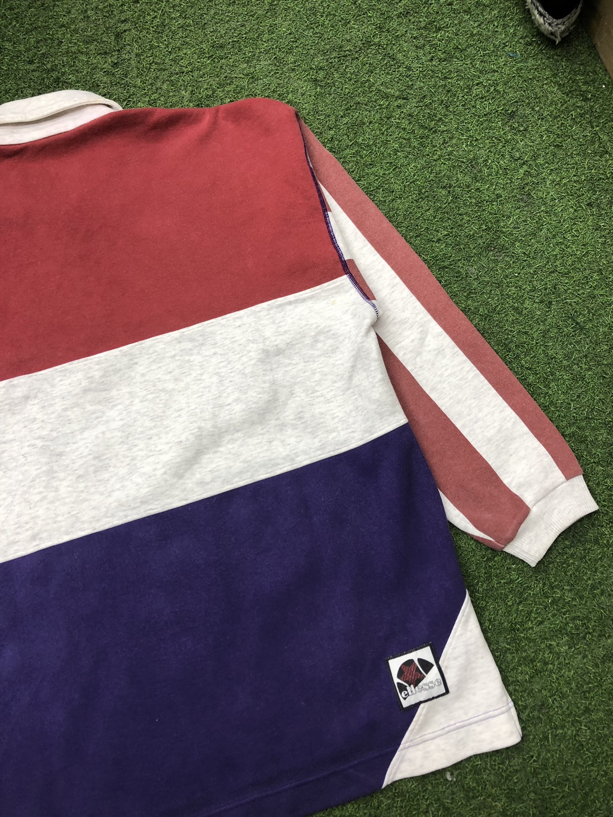 Archival Clothing - VINTAGE ELLESSE SWEATER POLO USA FLAG EMBROIDERY NUMBER - 15