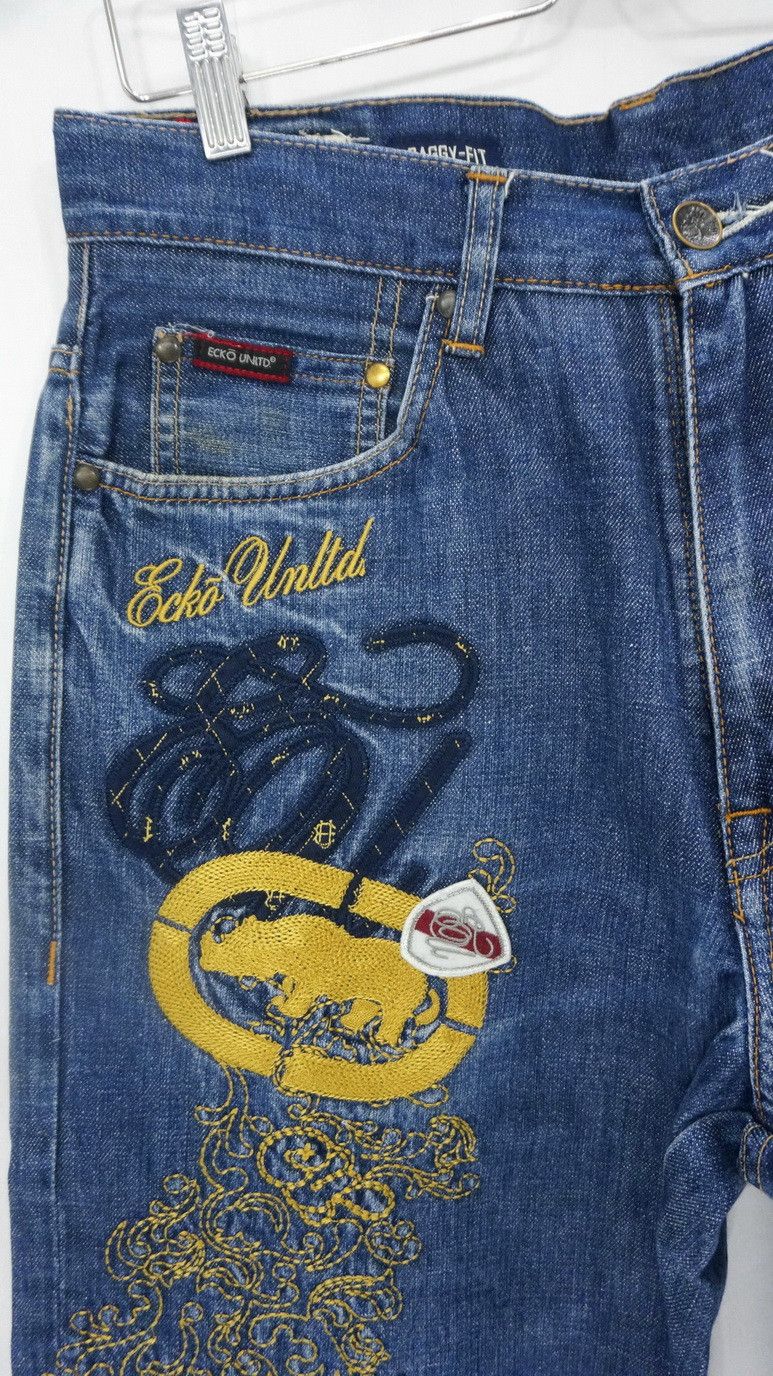 ECKO Unlimited Classic Embroidered Vintage Baggy Jeans - 8