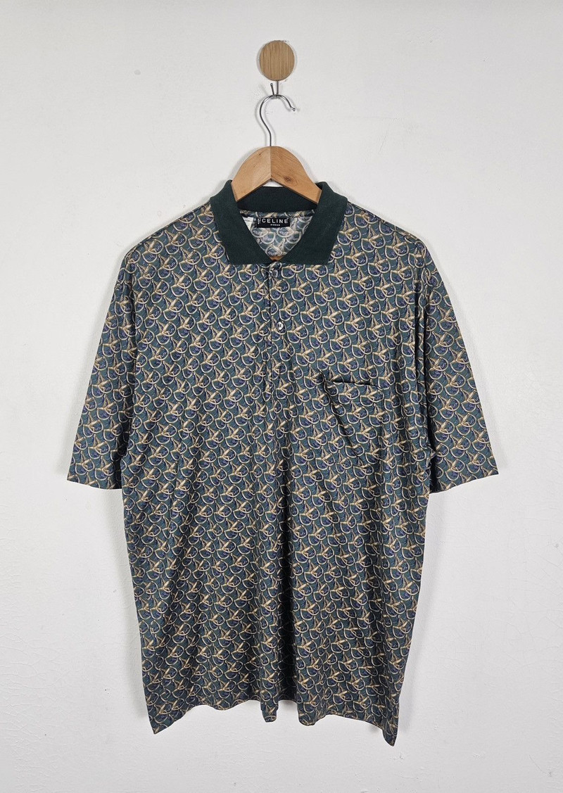 Vintage Celine polo shirt geometric pattern - 1
