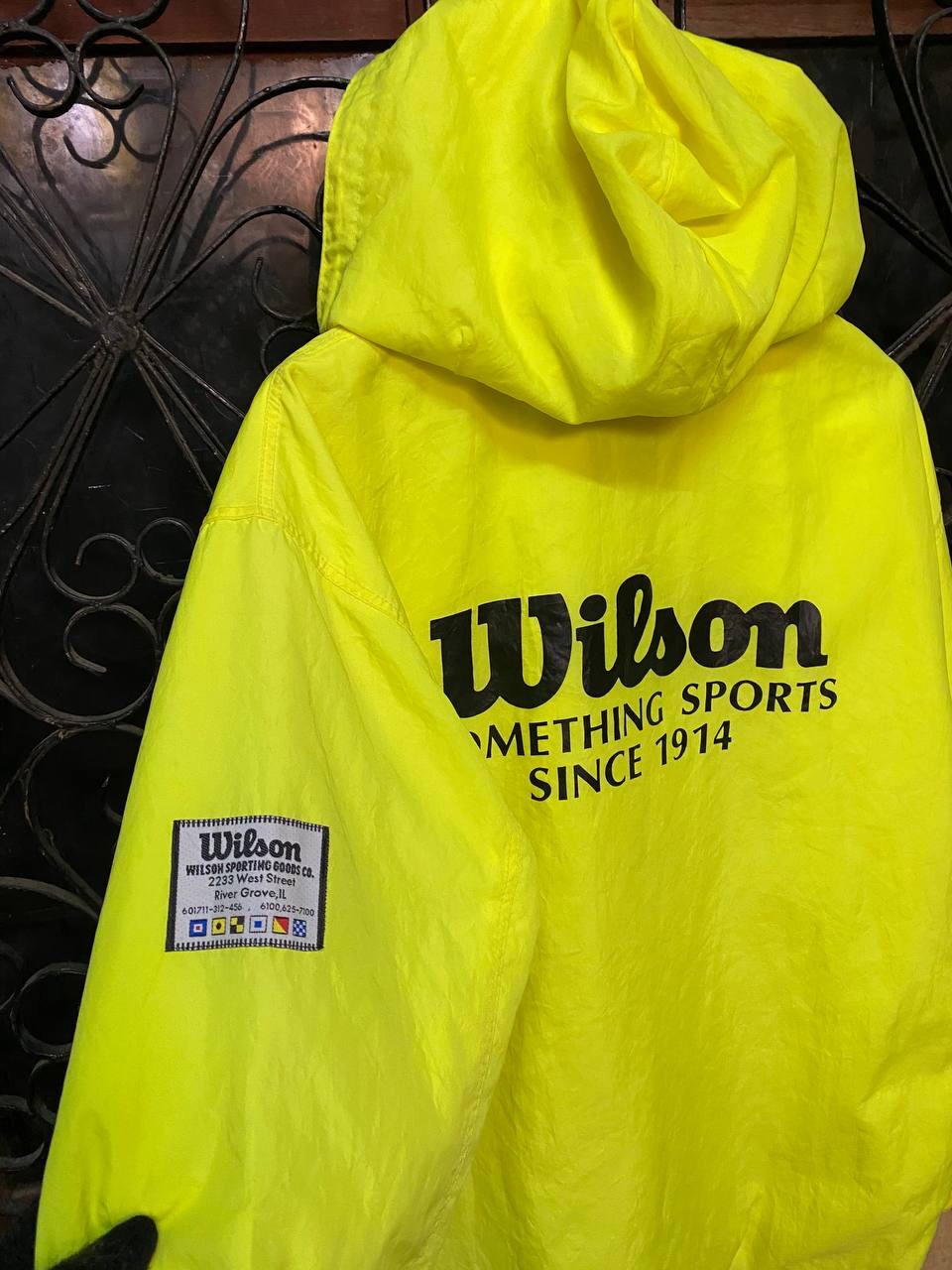 Wilson Athletics - Vintage Wilson Snap Button Hoodie Track Windbreaker - 2