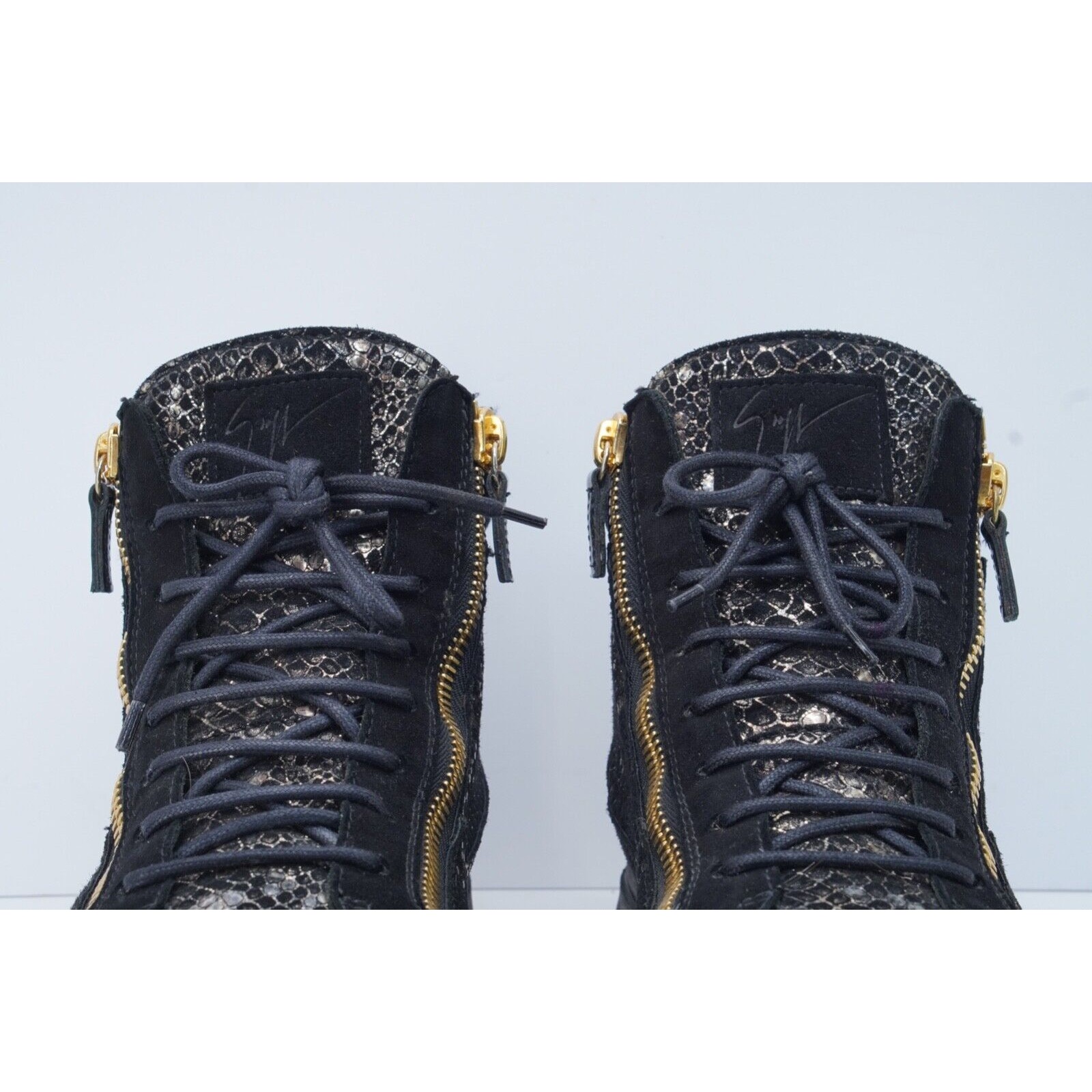 Giuseppe Zanotti Sneaker Boot Black Gold Snakeskin Double Zi - 6