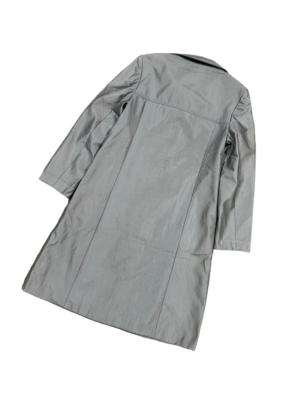Vtg🔥Balenciaga La Mode Buttoned Long Jacket Metallic Grey - 12