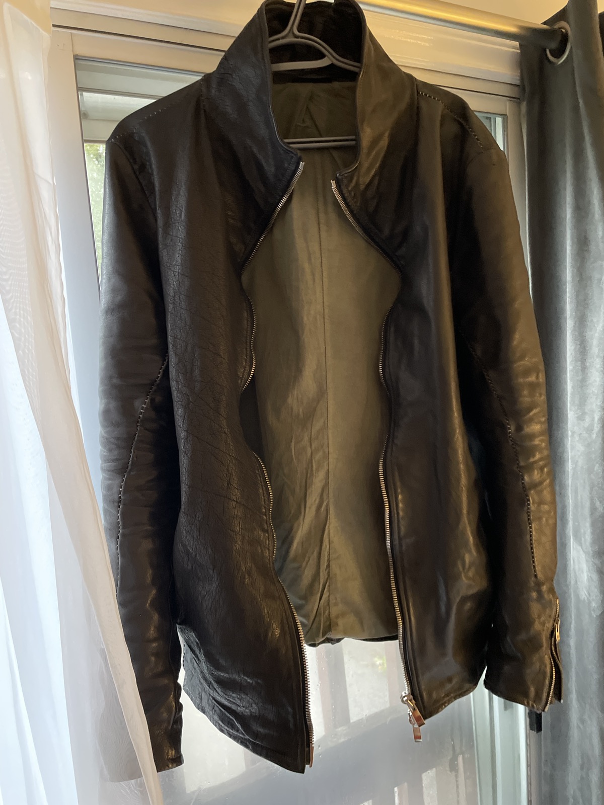 *Last drop* Bison Leather High neck jacket - 1