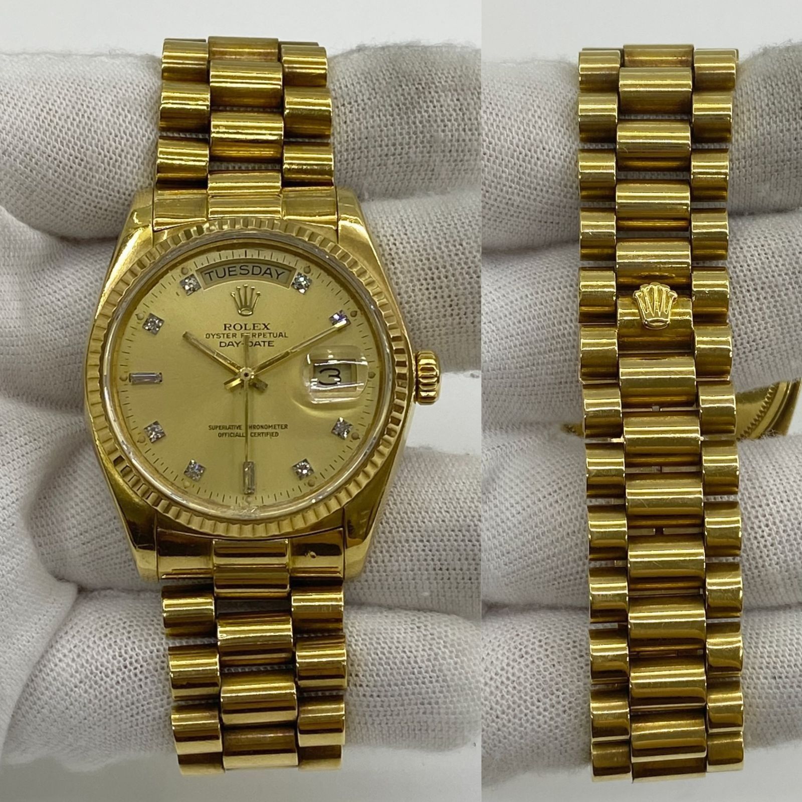 ROLEX 18038 DAY-DATE W/DIAMOND DIAL WATCH ONLY 257000945 WE - 2