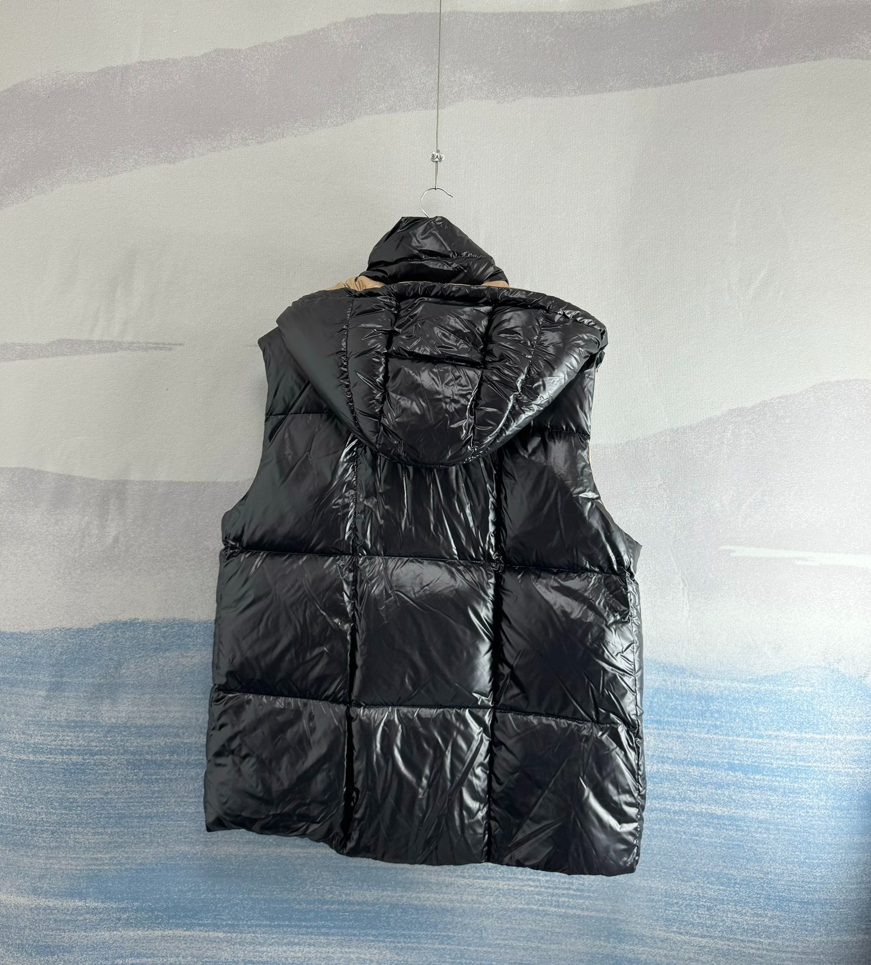 Moncler Luzule Black Logo Down Hooded Vest - 2