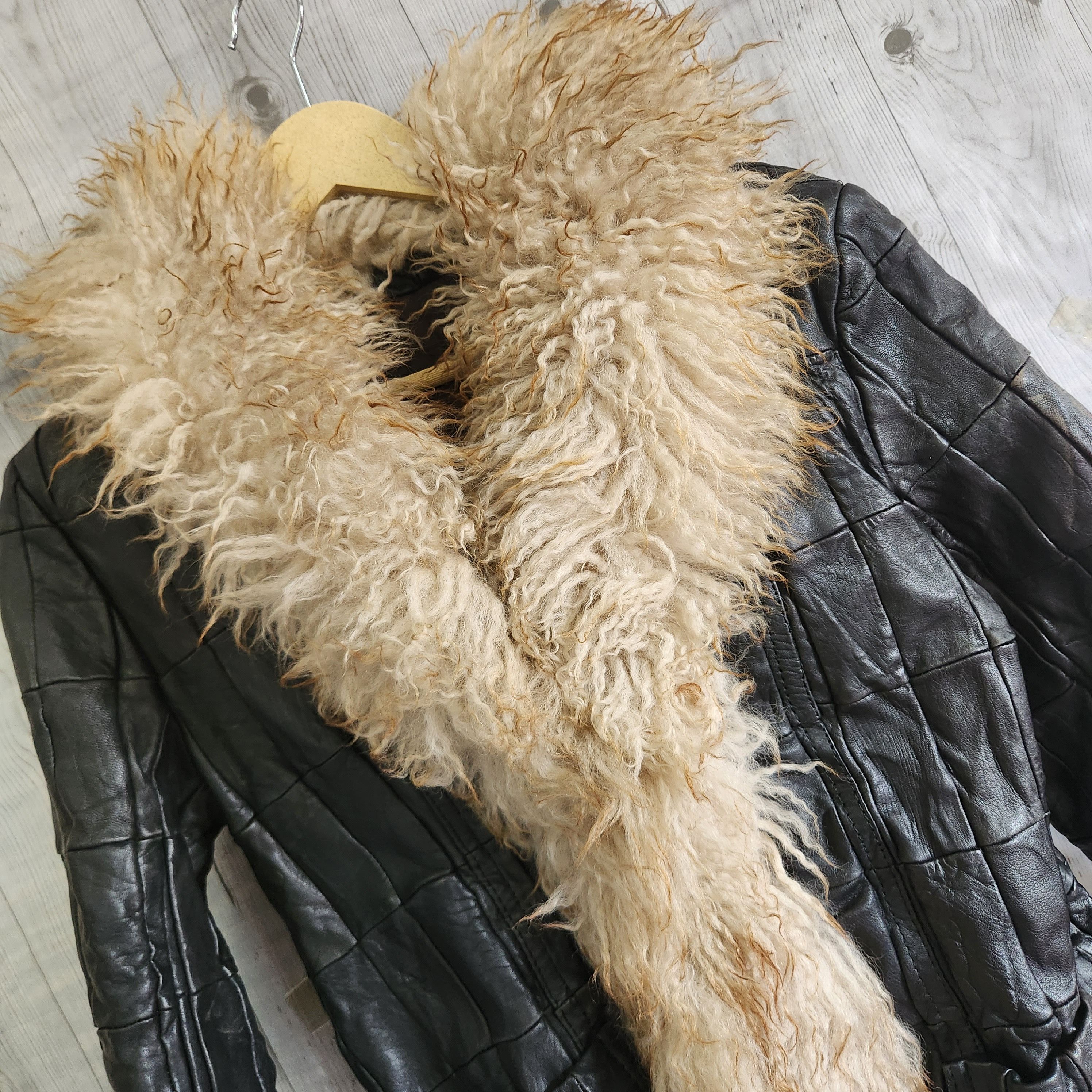 Grails Vintage Patches Genuine Leather Fur Jacket - 17