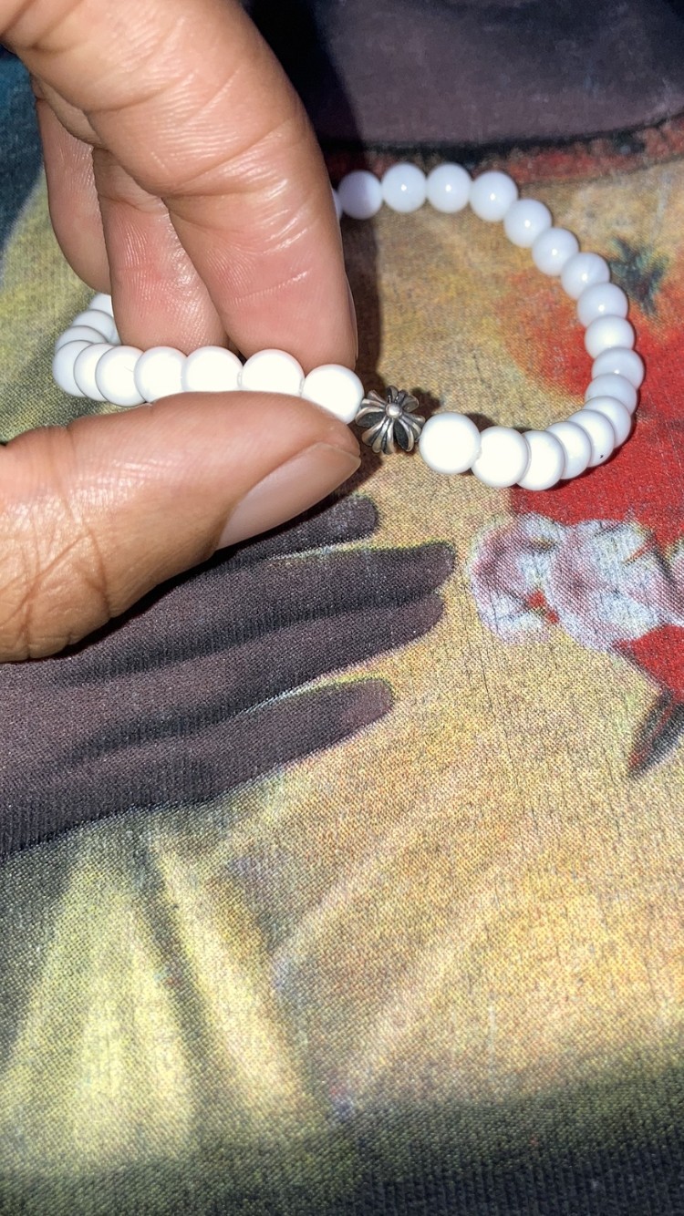 Chrome Hearts Natural Stone White Onyx Bracelet - 1