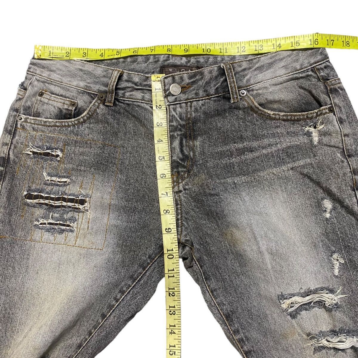 FUGA Distressed Denim Flare Jeans - 17