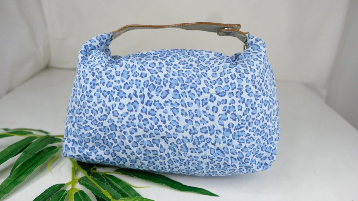 Vintage bottega venetta blue leopard cosmetic bag - 3