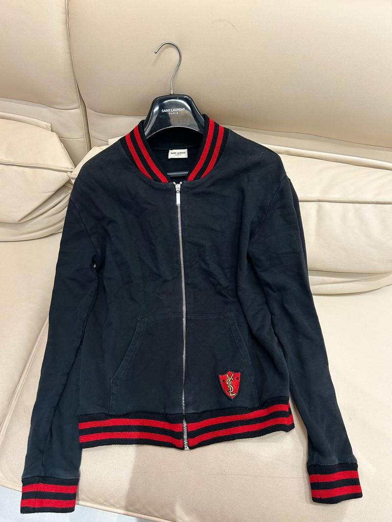 Saint Laurent FW17 Red Black Color-Block Jacket - 1