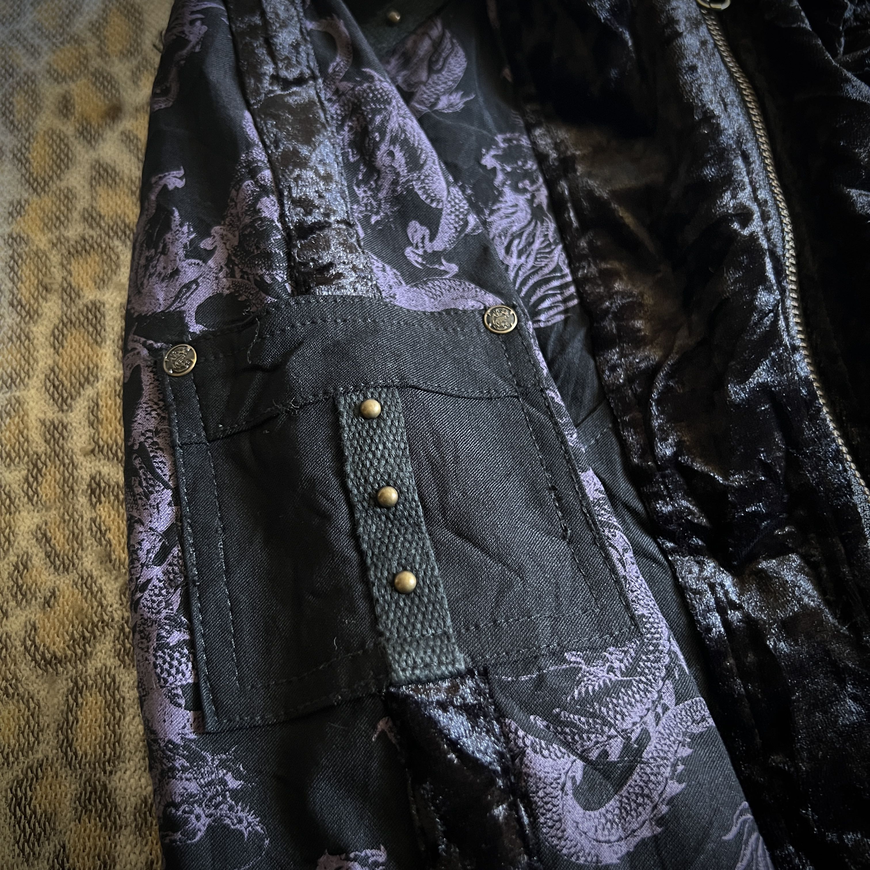 Ozz On Gothic Zip-up Velour Dragon Jacket - 6