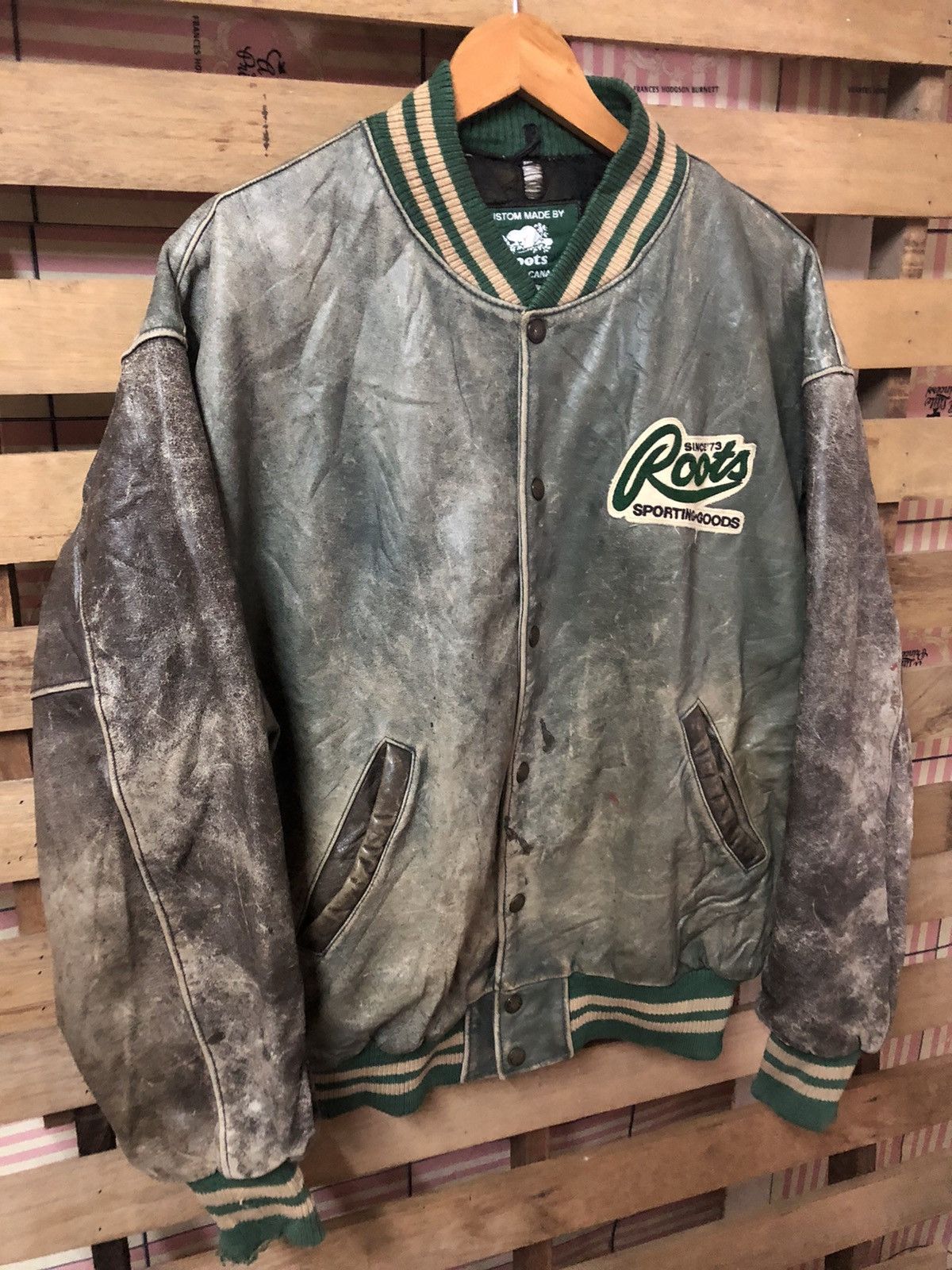Sports Specialties - Vintage 70s Root’s Sporting Ford Varsity Jacket Distressed - 3