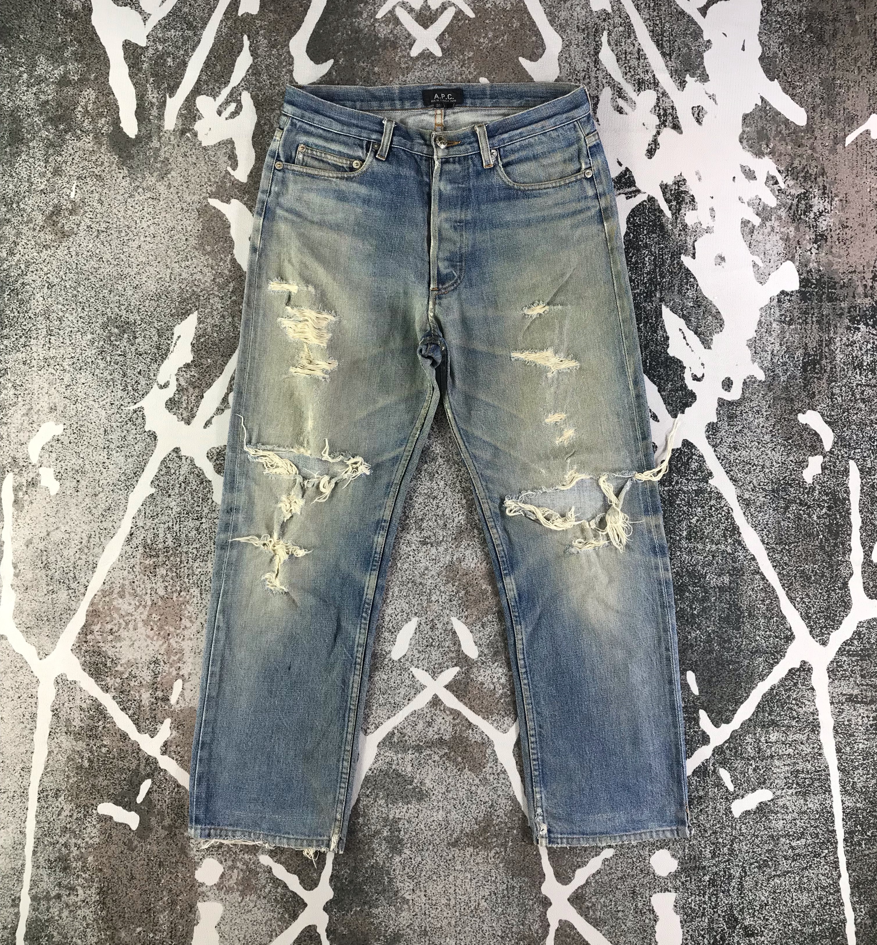 Vintage APC Selvedge Jeans Distressed Denim KJ2329 - 1