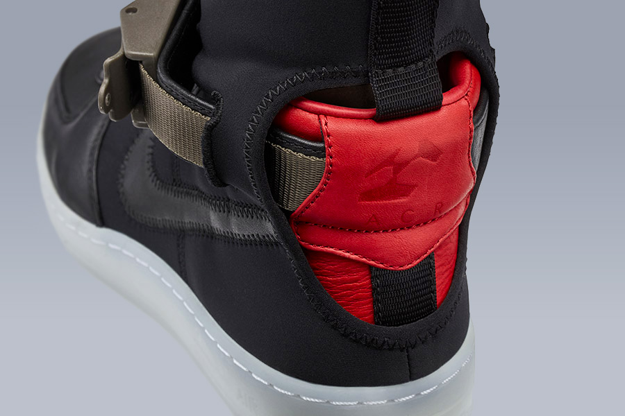 ACRNM® x Nike Air Force 1 Downtown 'Black Crimson' DS 649941-006 - 3