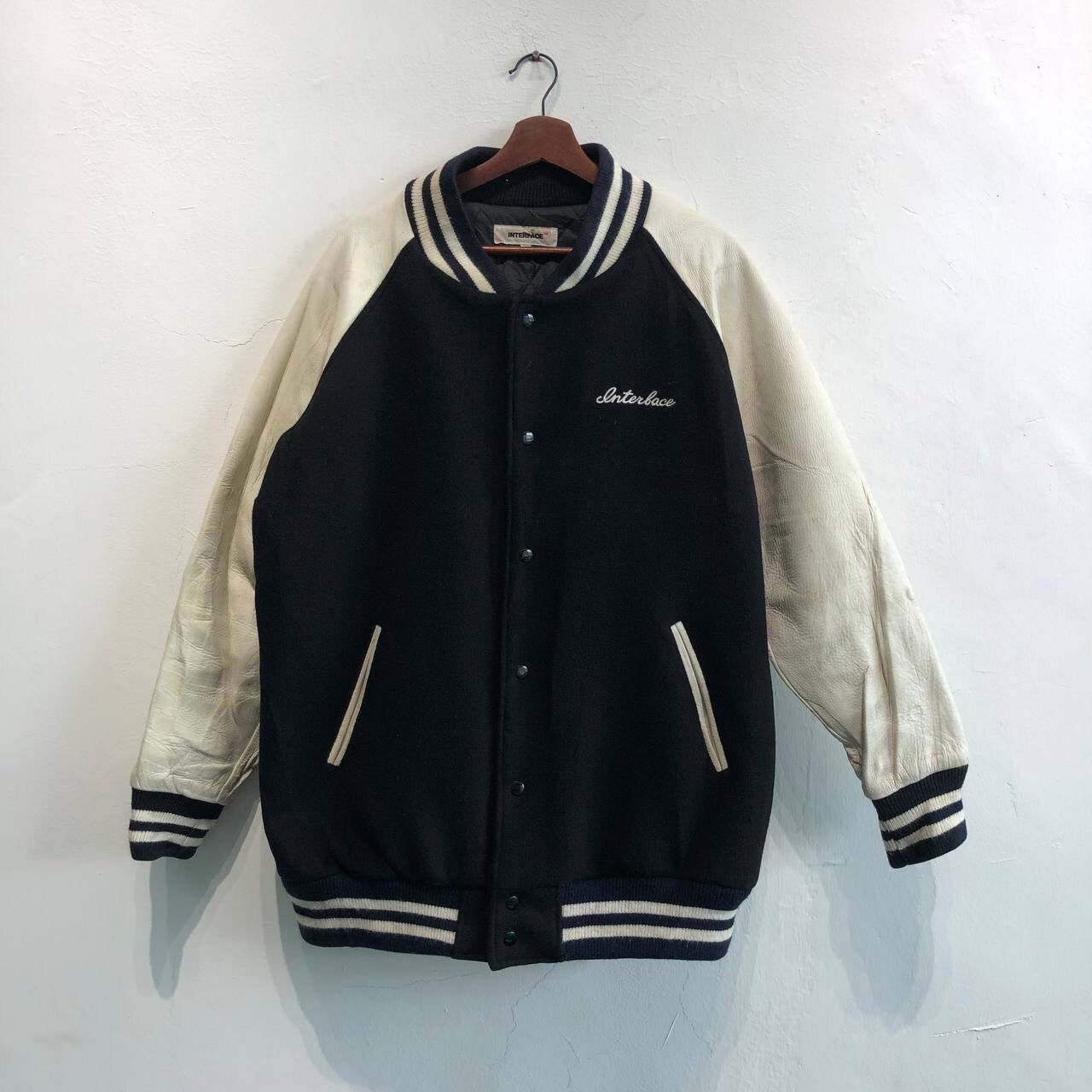 Vintage - Interface Clan Black Big Logo Varsity Jacket - 2