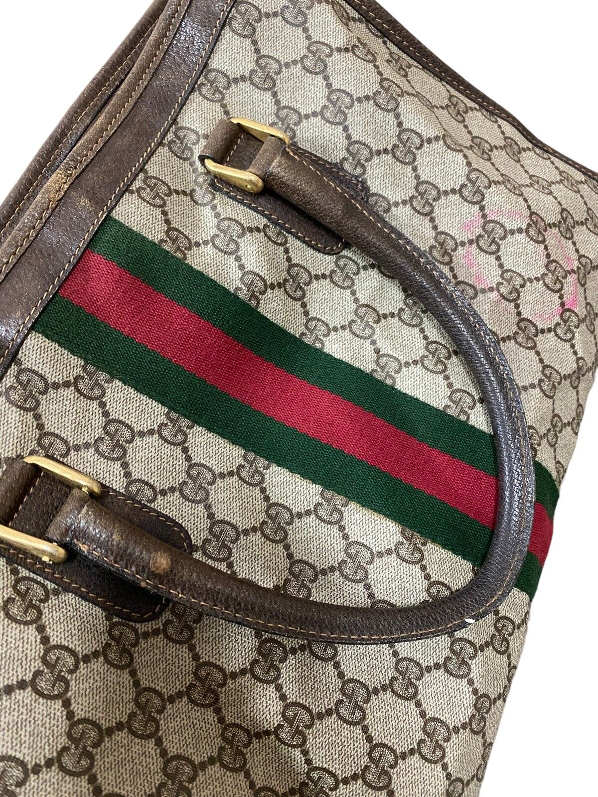 Vtg🔥Authentic Gucci GG Canvas Web Sherry Line Handbag - 14