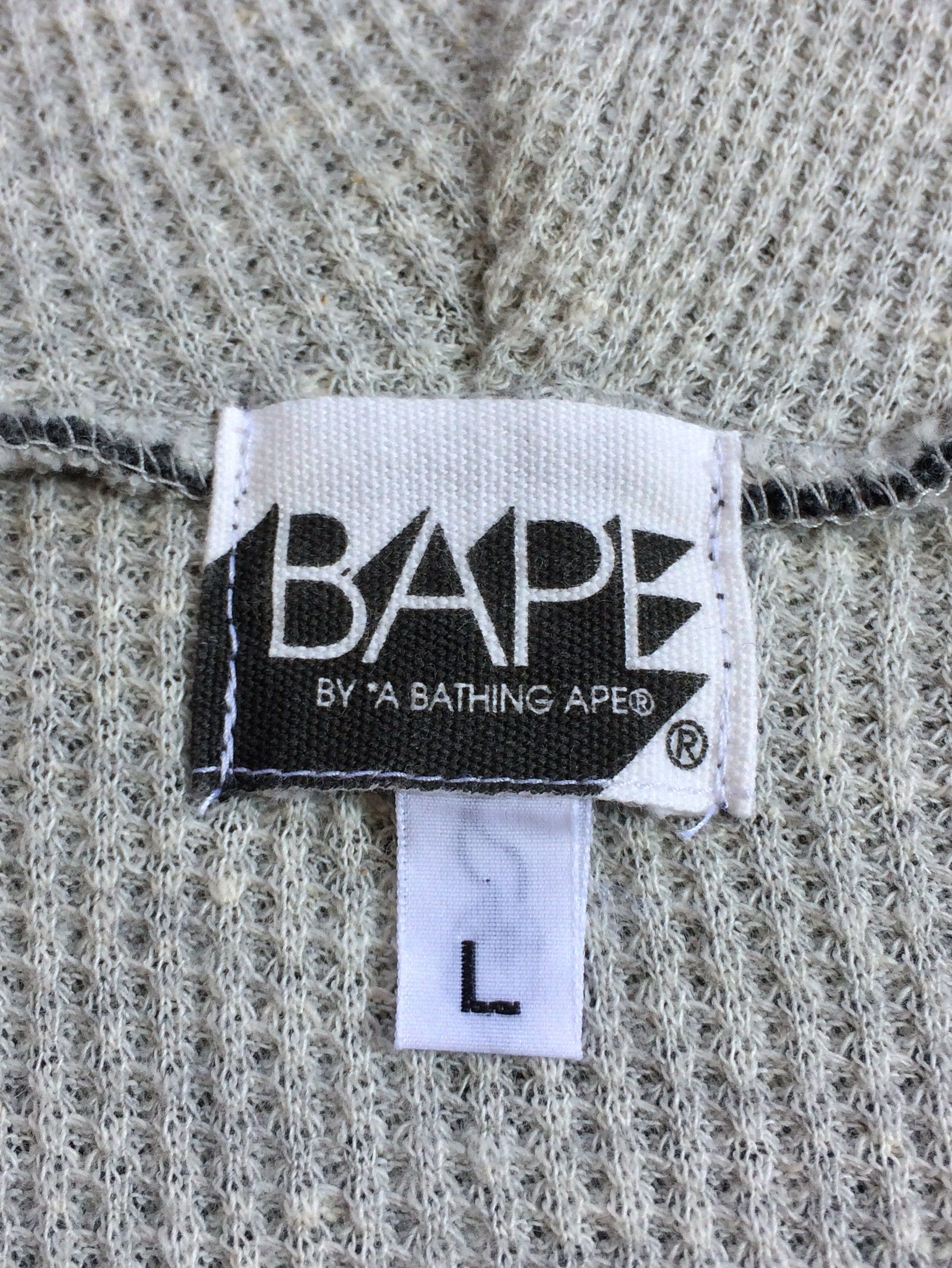 OG Bape Full Zip Thermal Spellout Hoodie - 5