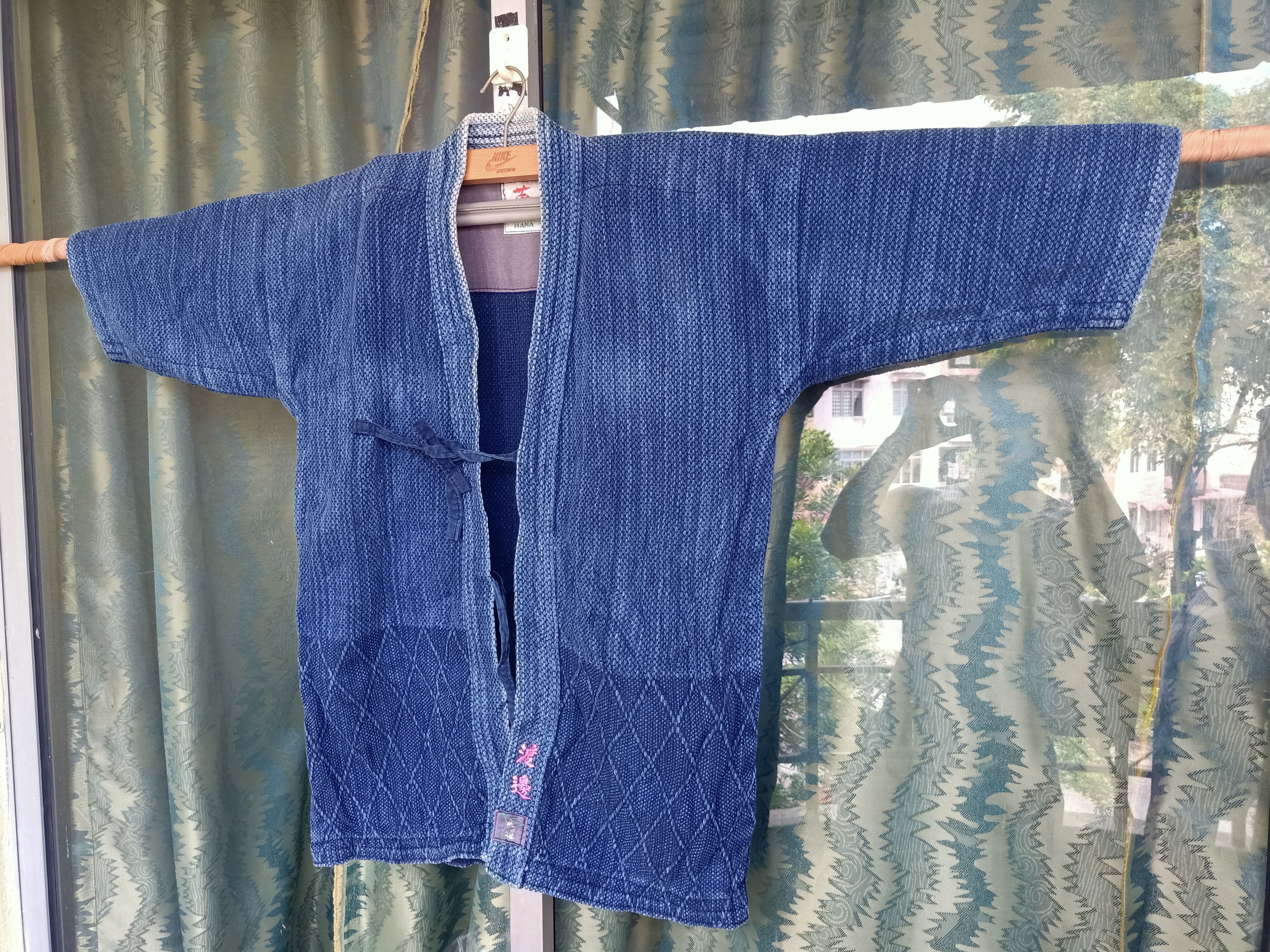 Cardigan - Kimono Indigo Hana Boro Jacket - 1