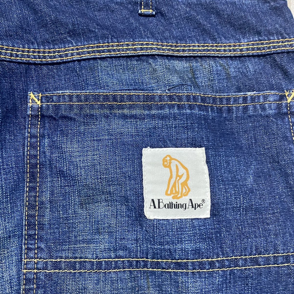 Vintage Bape Denim Carpenter Pants Oiled Coated - 11