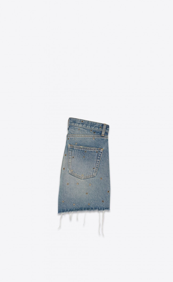 BNWT SS20 SAINT LAURENT PARIS RAW-EDGE EYELETS SHORTS 29 - 17