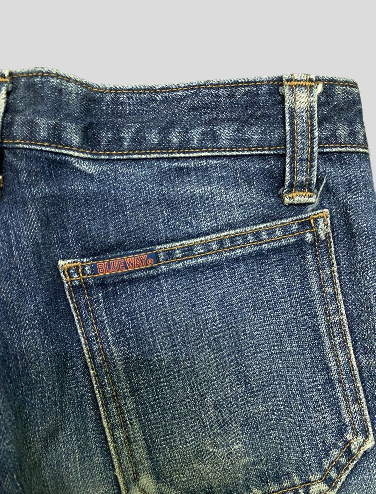 VINTAGE 90S BLUE WAY BELL BOTTOM BOOT CUT FLARED DENIM S37 - 7