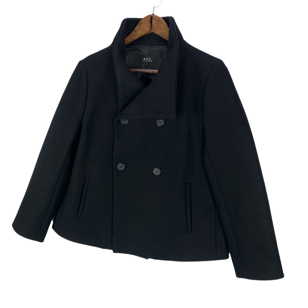 A.P.C Peacoat Wool Cropped Jacket Made In Poland - 5