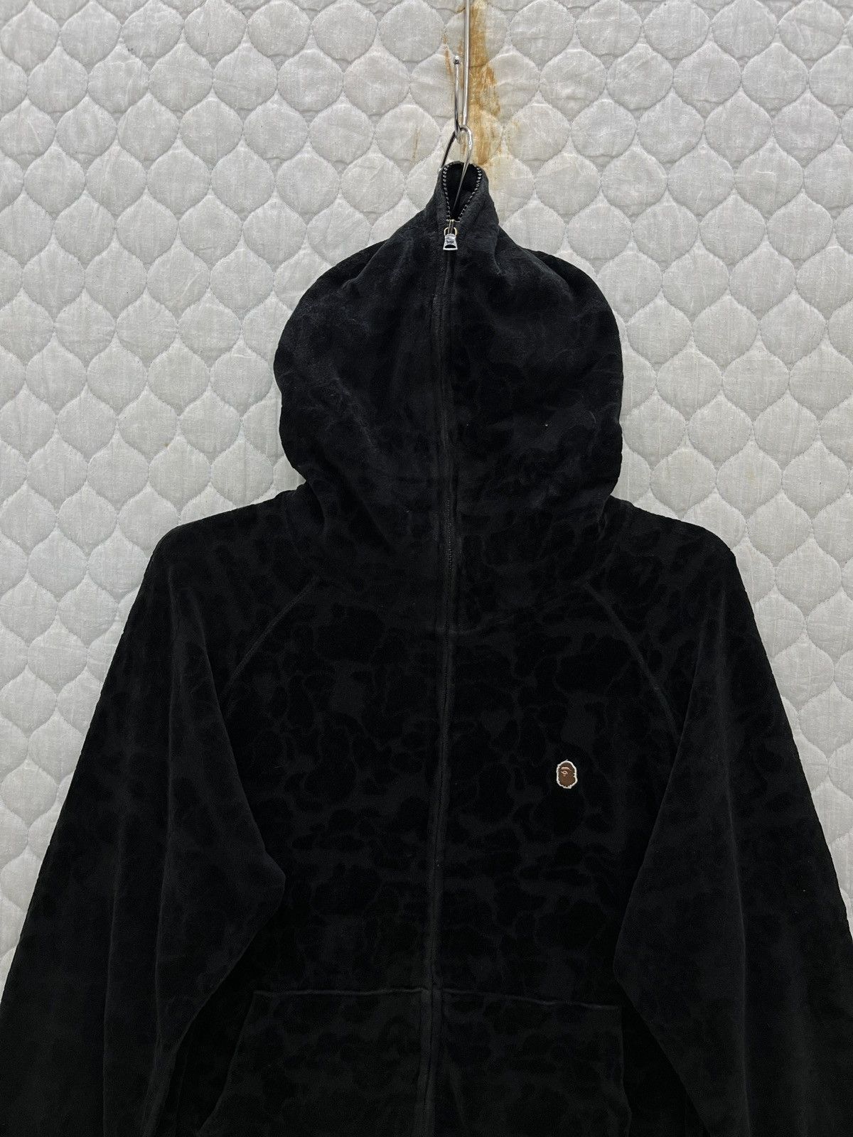 Solid Camo Velour Full Zip Hoodie - 4