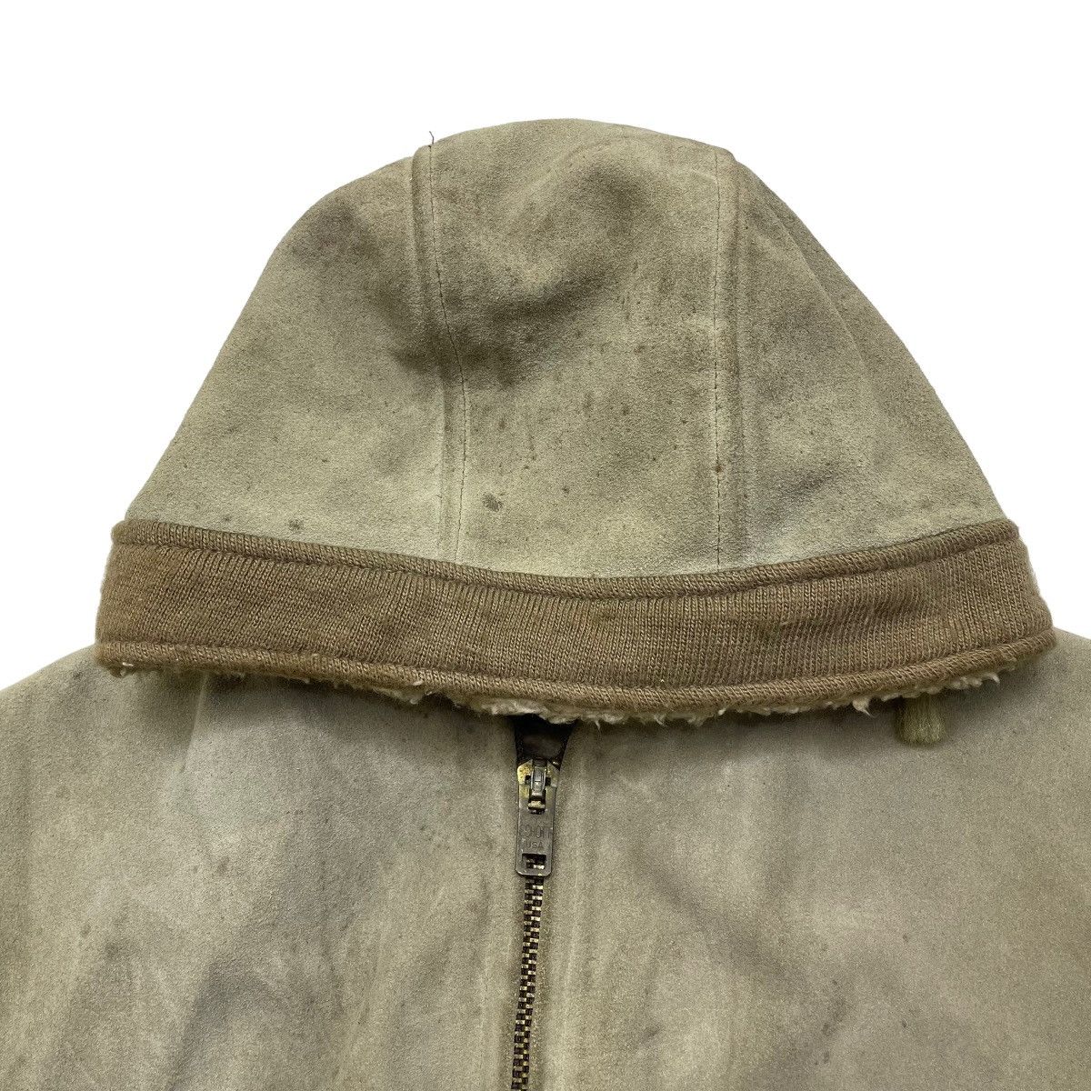 👉Vintage Schott Suede Leather Shearling Hooded Jacket - 11