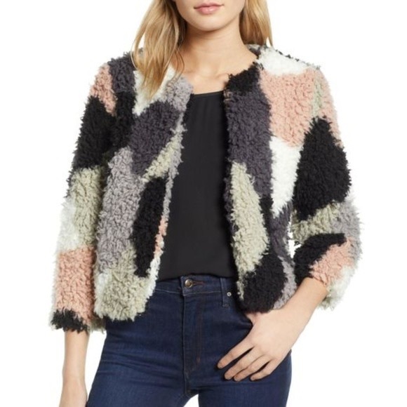 1. State - 1.STATE Patchwork Faux Fur Shaggy Jacket - 3