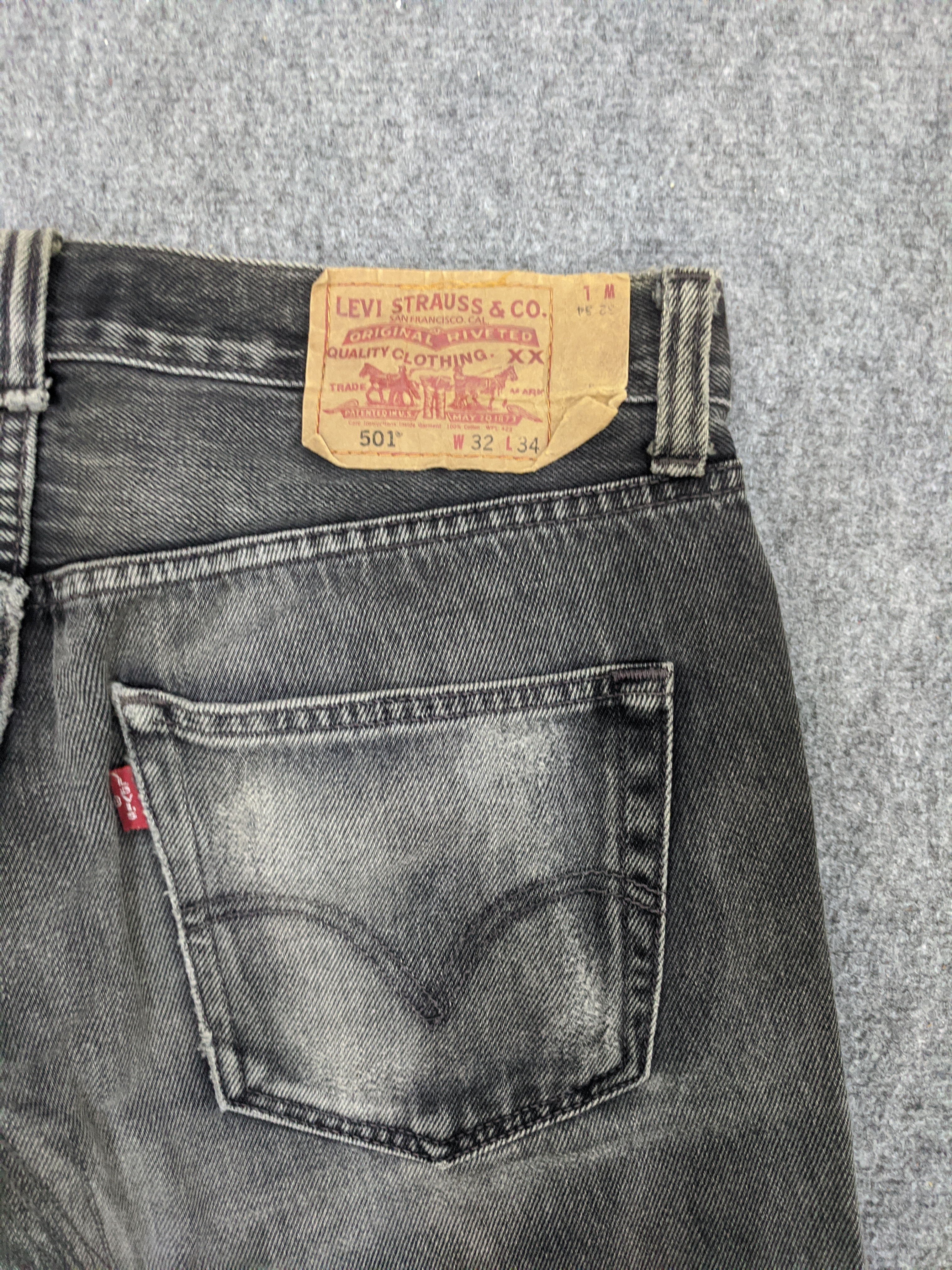 Vintage - Vintage Sun Faded Levis 501 Black Jeans
