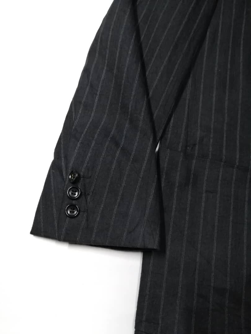 Rei Kawakubo - 80s CDG Homme Striped Wool Blazer Jacket - 5