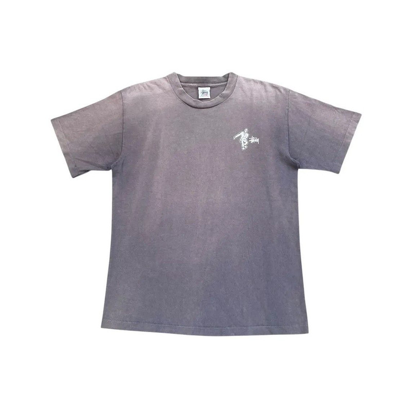 Vintage 90s Stussy Ska Dancing Man Graphic Tee Faded - 1