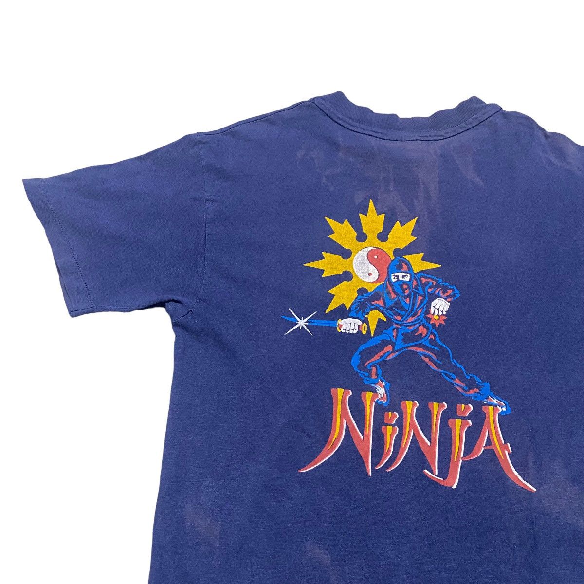 Vintage 80s Ninja Shirt Sunfaded - 4