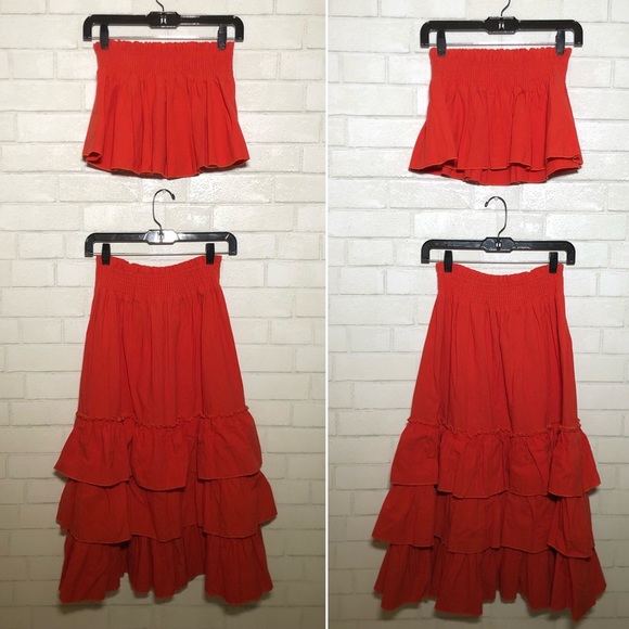 Fashion Nova Red Señorita Ruffled Skirt Set - 4