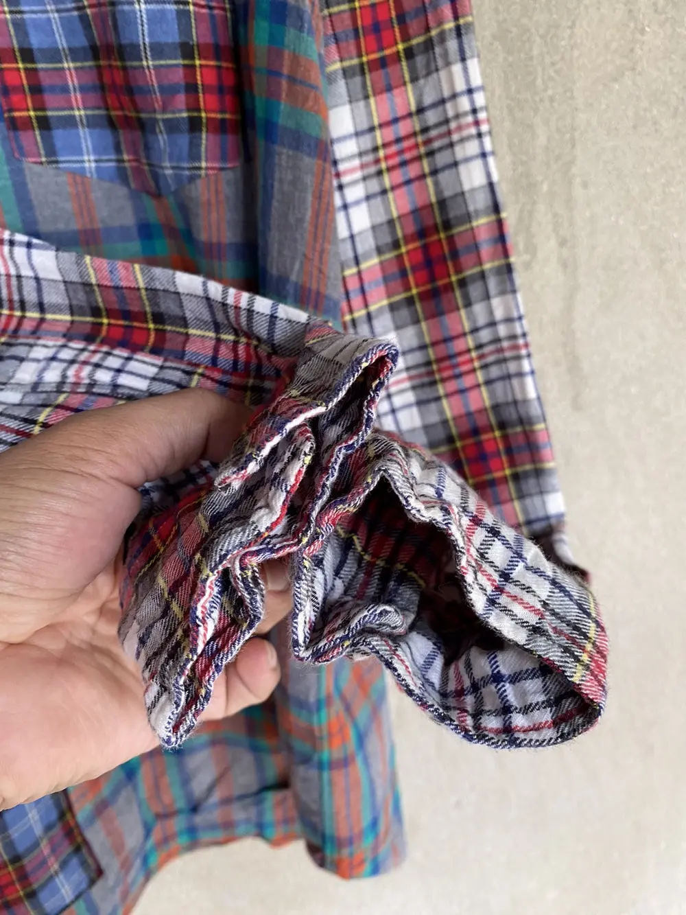 Japanese Brand United Arrows Patchwork Plaid Tartan Flannel - 5