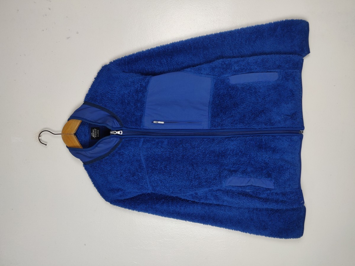 Blue - Retro X Deep Pile Fleece Pullover Jacket Sweater - 2