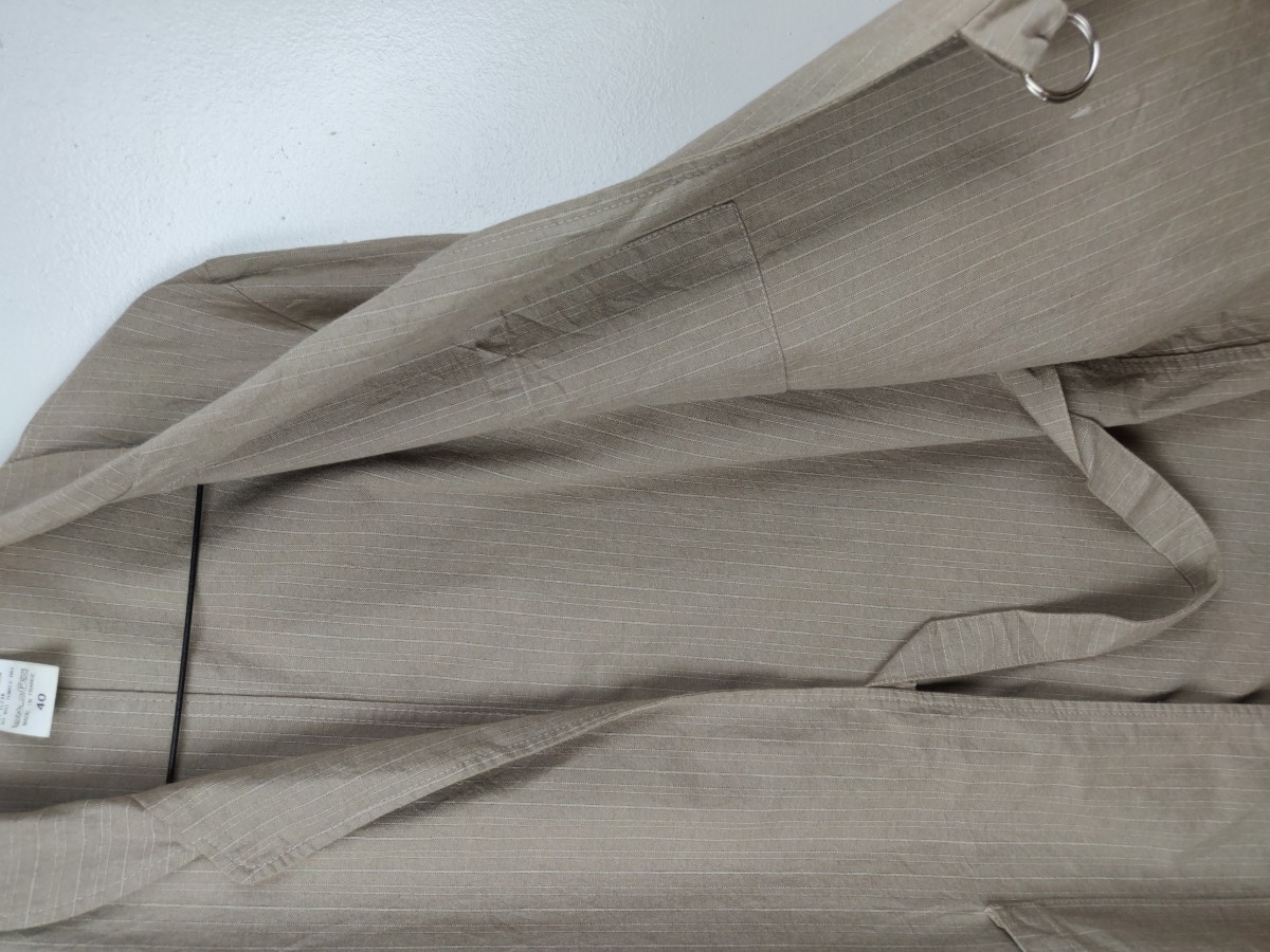 Casual Jacket - Le Lude France Small Stripes Long Jacket Parka - 5